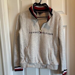 Tommy Hilfiger Light Gray Zip-Up Sweater